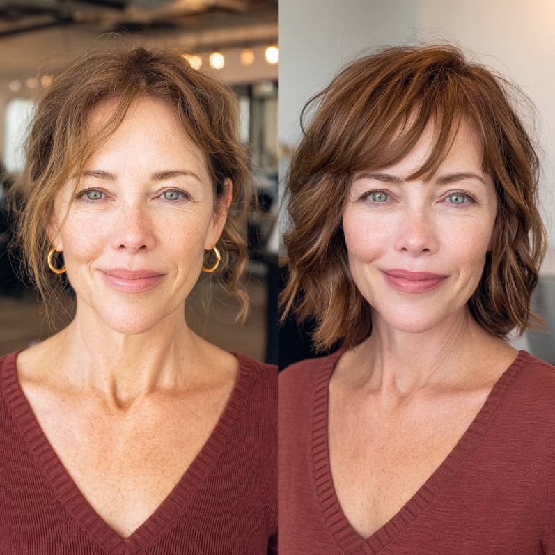 Textured Shoulder-Length Cut with Soft Waves