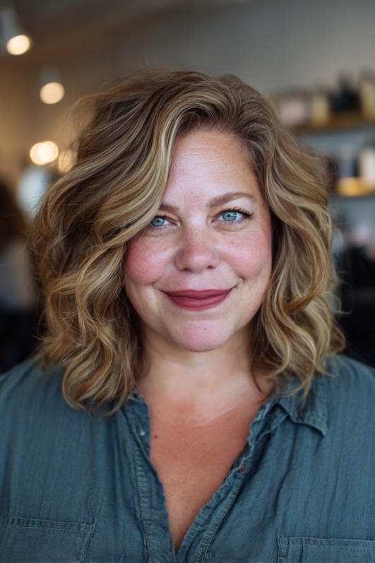 Textured Shoulder-Length Waves with Soft Layers