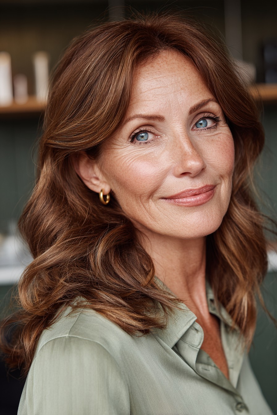 Warm Chestnut Waves with Soft Layers