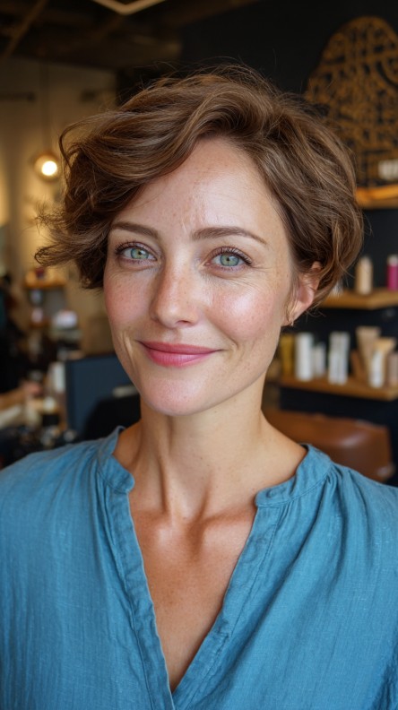 Chic Curly Light Brown Textured Crop