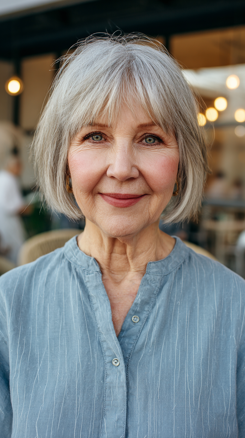 Chic Textured Bob with Subtle Side-Swept Bangs