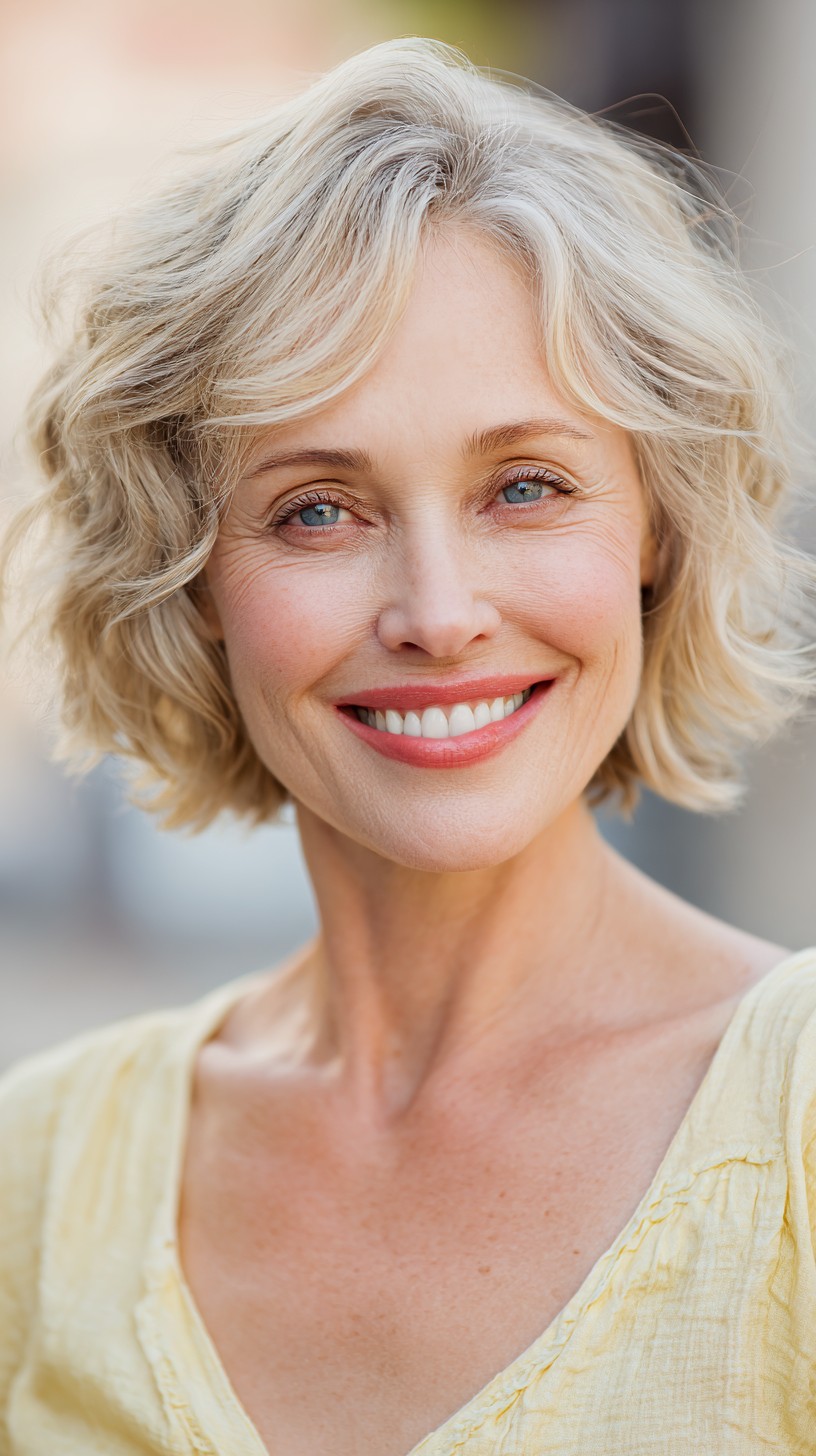 Chic Textured Ripple Bob with Natural Volume