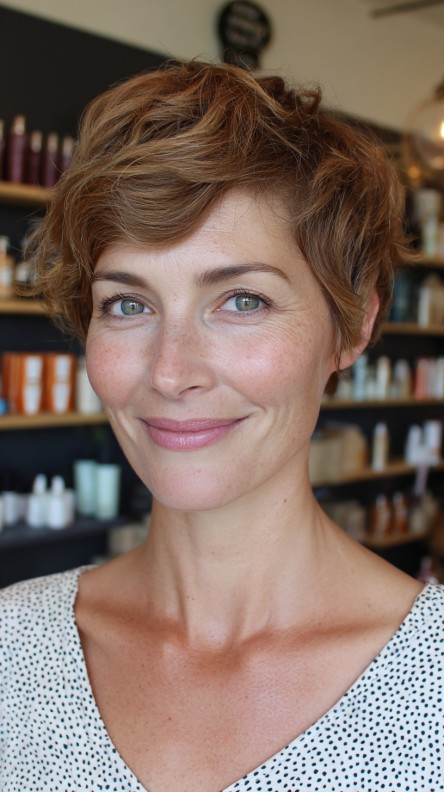 Chic Textured Short Cut with Soft Curls