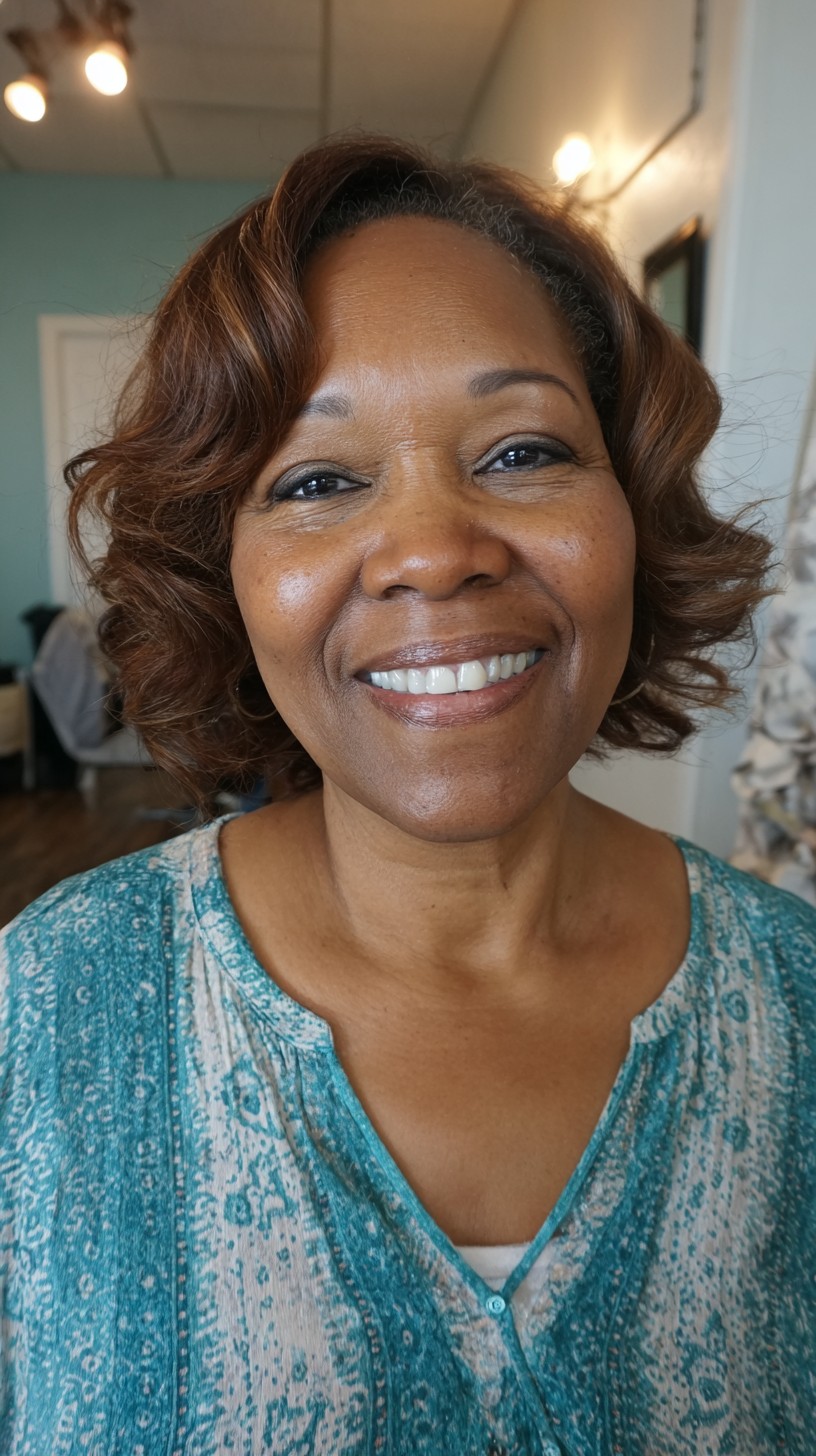 Chic Voluminous Ripple Bob with Soft Curls