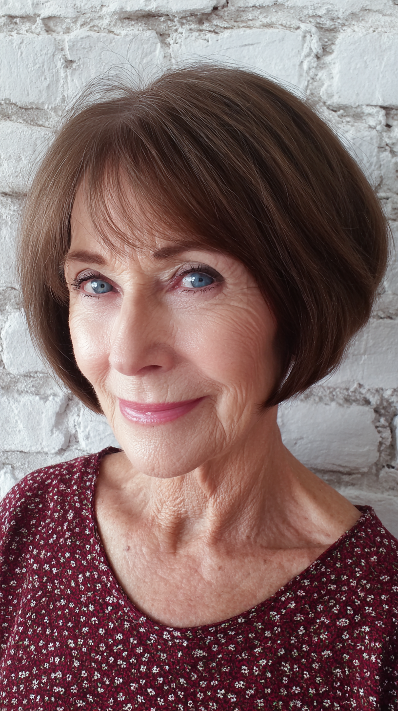 Classic Textured Bob with Soft Layered Bangs