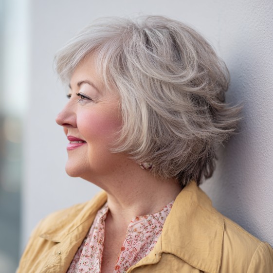 Elegant Feathered Bob with Soft Volume