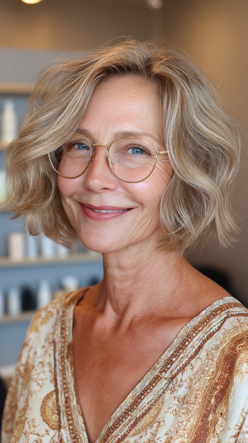 Modern Textured Ripple Bob with Soft Waves