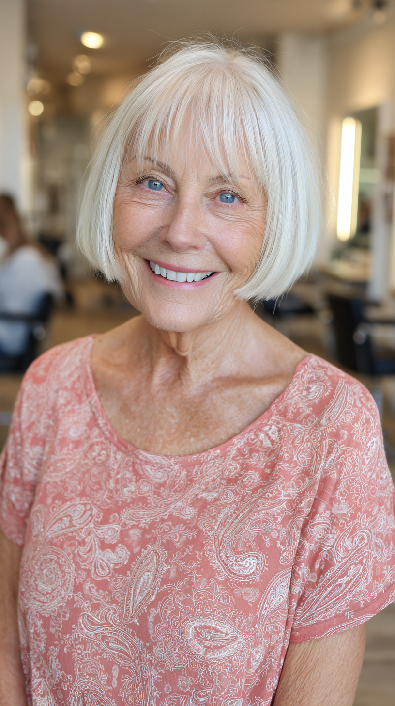 Softly Textured Bob with Subtle Bangs