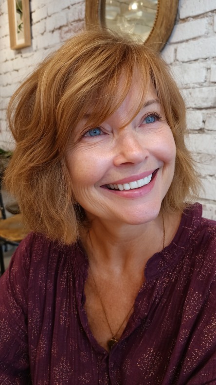 Textured Light Brown Bob with Soft Volume