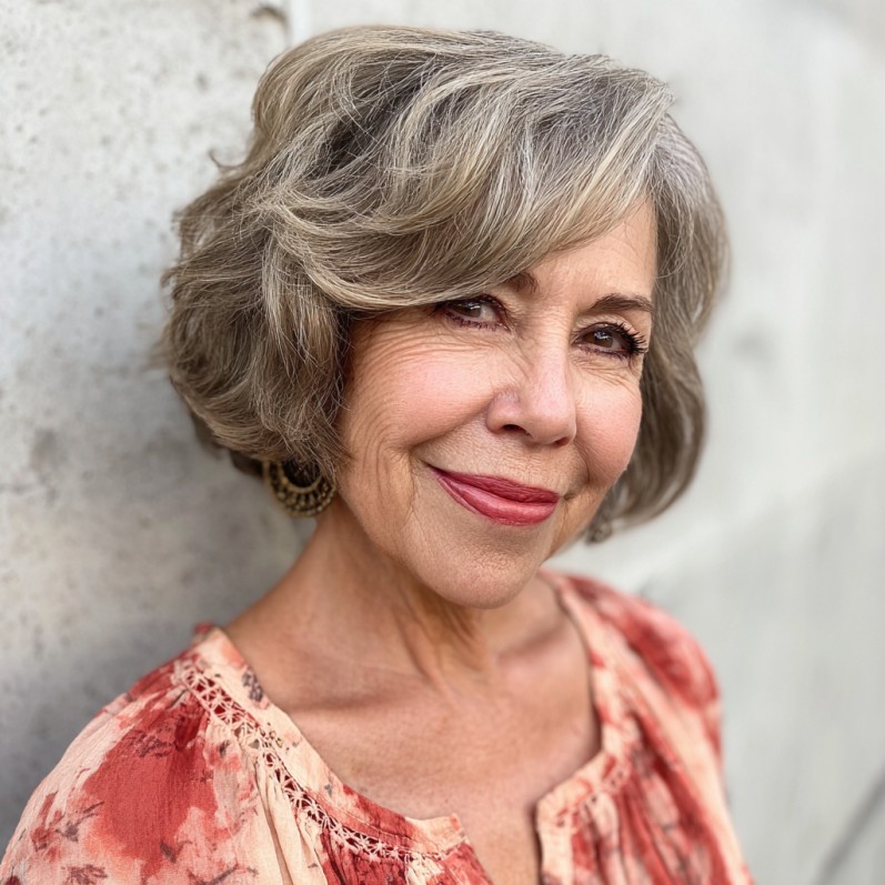 Chic Draped Bob with Soft Volume