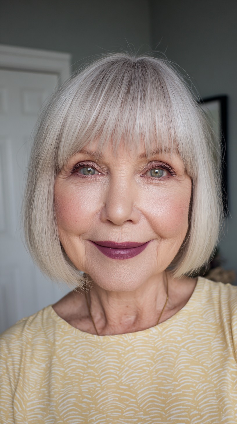 Chic Textured Bob with Soft Bangs