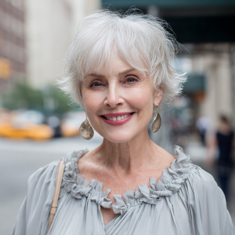 Chic Textured Short Cut with Soft Curtain Bangs
