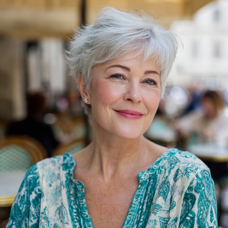 Effortlessly Chic Short Pixie Cut with Soft Layered Texture