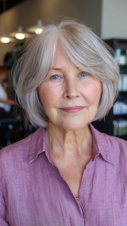 Softly Framed Jaw-Length Bob with Gentle Waves