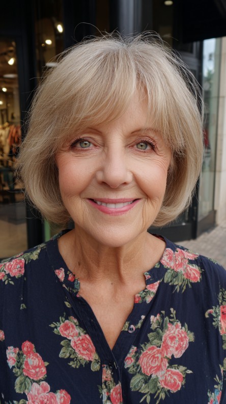 Softly Layered Jaw-Length Bob with Subtle Bangs
