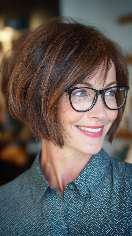 Softly Textured Wedge Bob with Subtle Face-Framing Layers