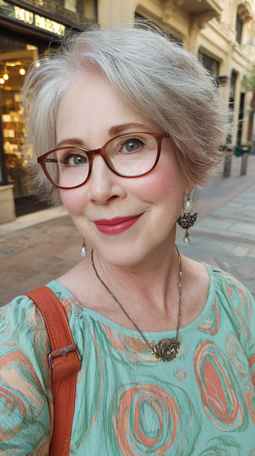 Stylish Soft Layered Gray Bob with Playful Volume