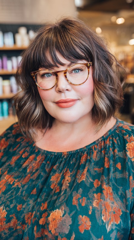 Chic Textured Lob with Soft Bangs