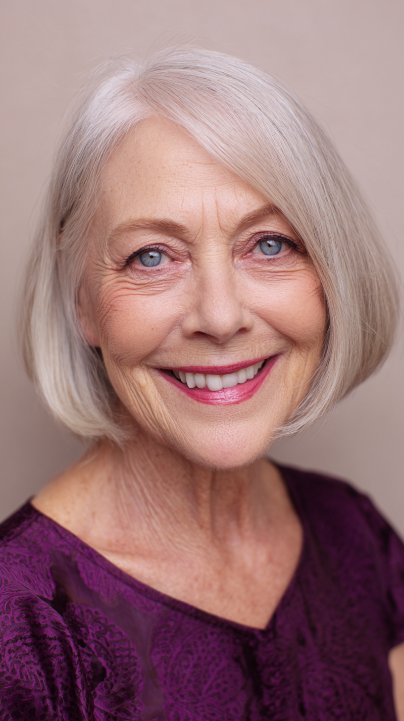 Softly Textured Chin-Length Bob with Subtle Highlights
