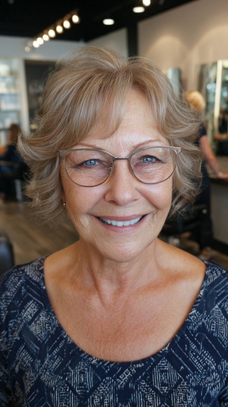 Softly Textured Ear-Length Cut with Gentle Curls