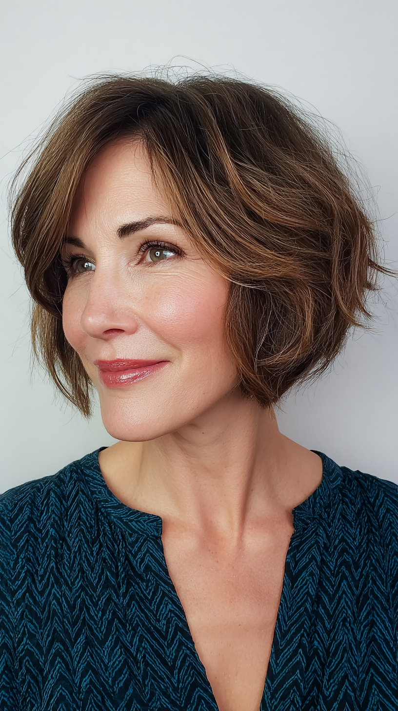 Textured Chin-Length Cut with Subtle Waves