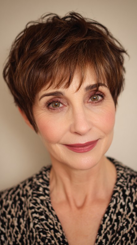 Textured Short Pixie with Soft Volume