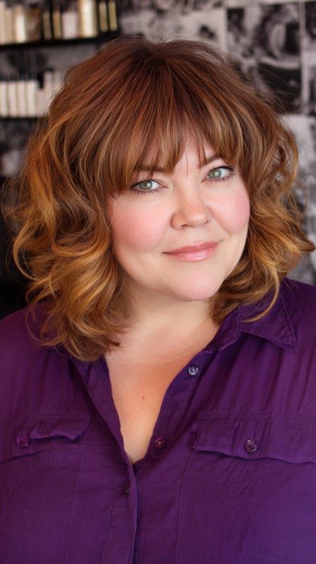 Voluminous Curly Lob with Soft Bangs