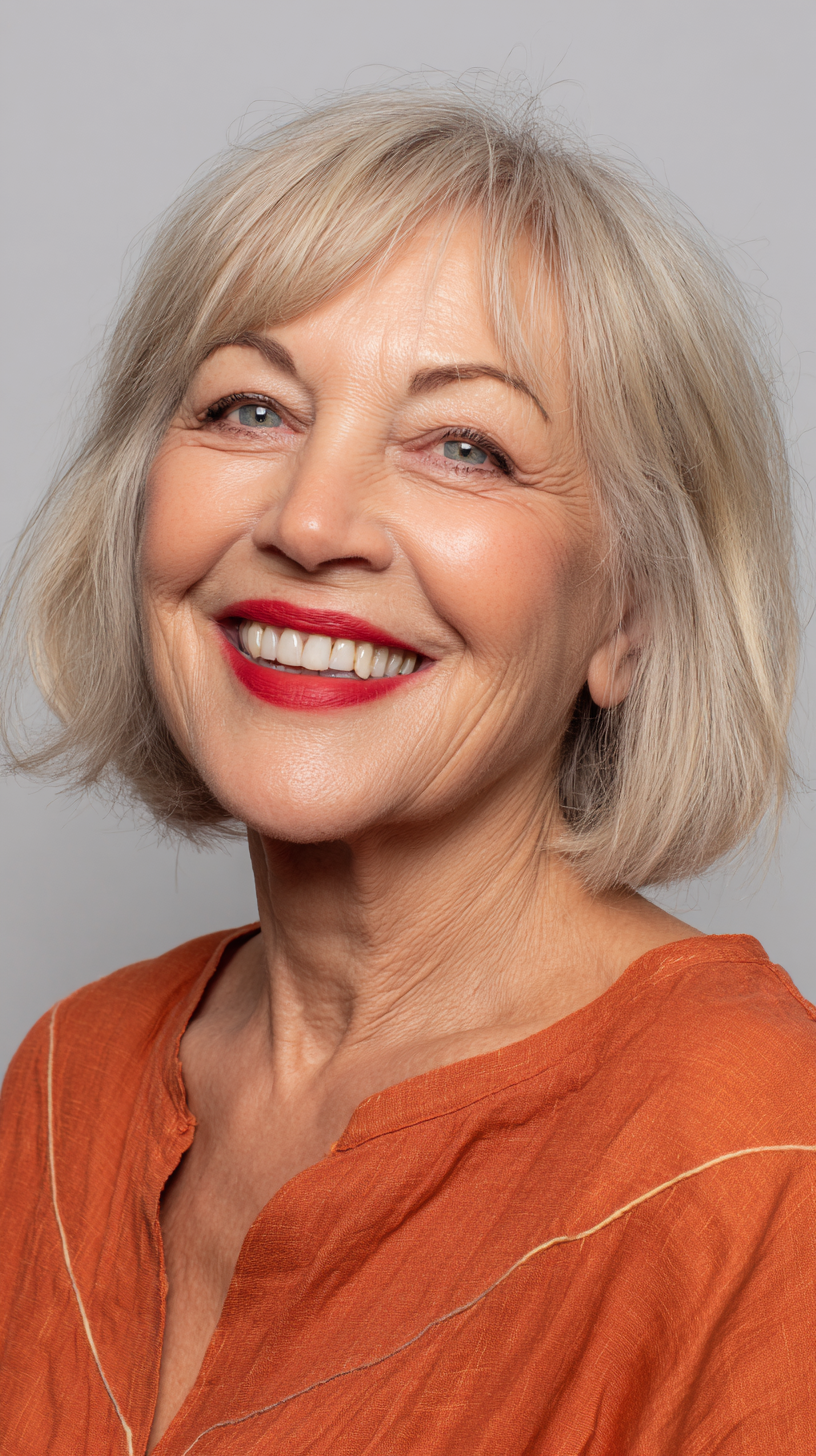 Bright and Breezy Layered Bob with Soft Bangs