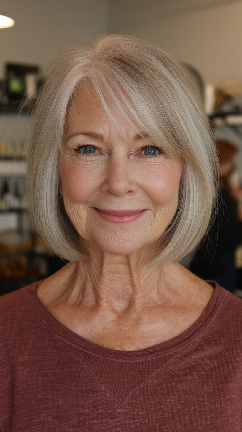 Charming Soft Layered Bob with Subtle Bangs