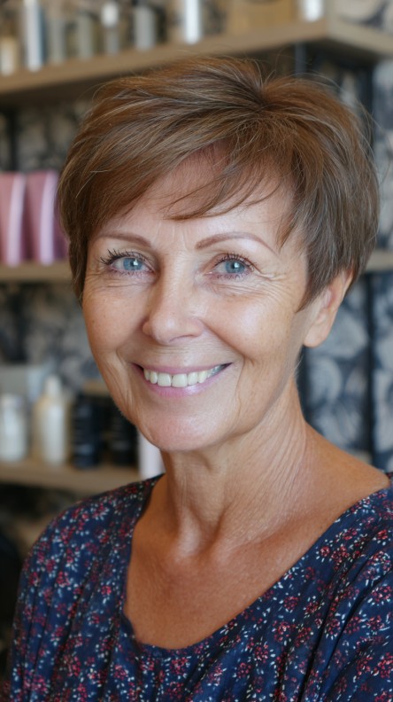 Chic Short Layered Crop with Textured Bangs