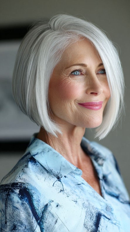 Chic Sleek Inverted Bob with Subtle Textured Ends