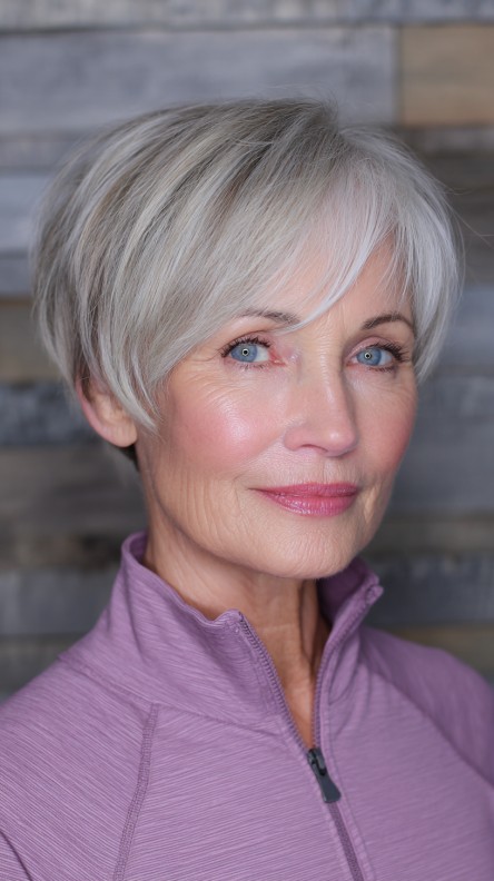 Chic Soft Textured Silver Bob with Face-Framing Layers