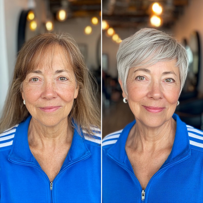 Chic Soft Textured Silver Crop with Subtle Layers