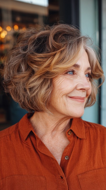 Chic Textured Bob with Subtle Highlights