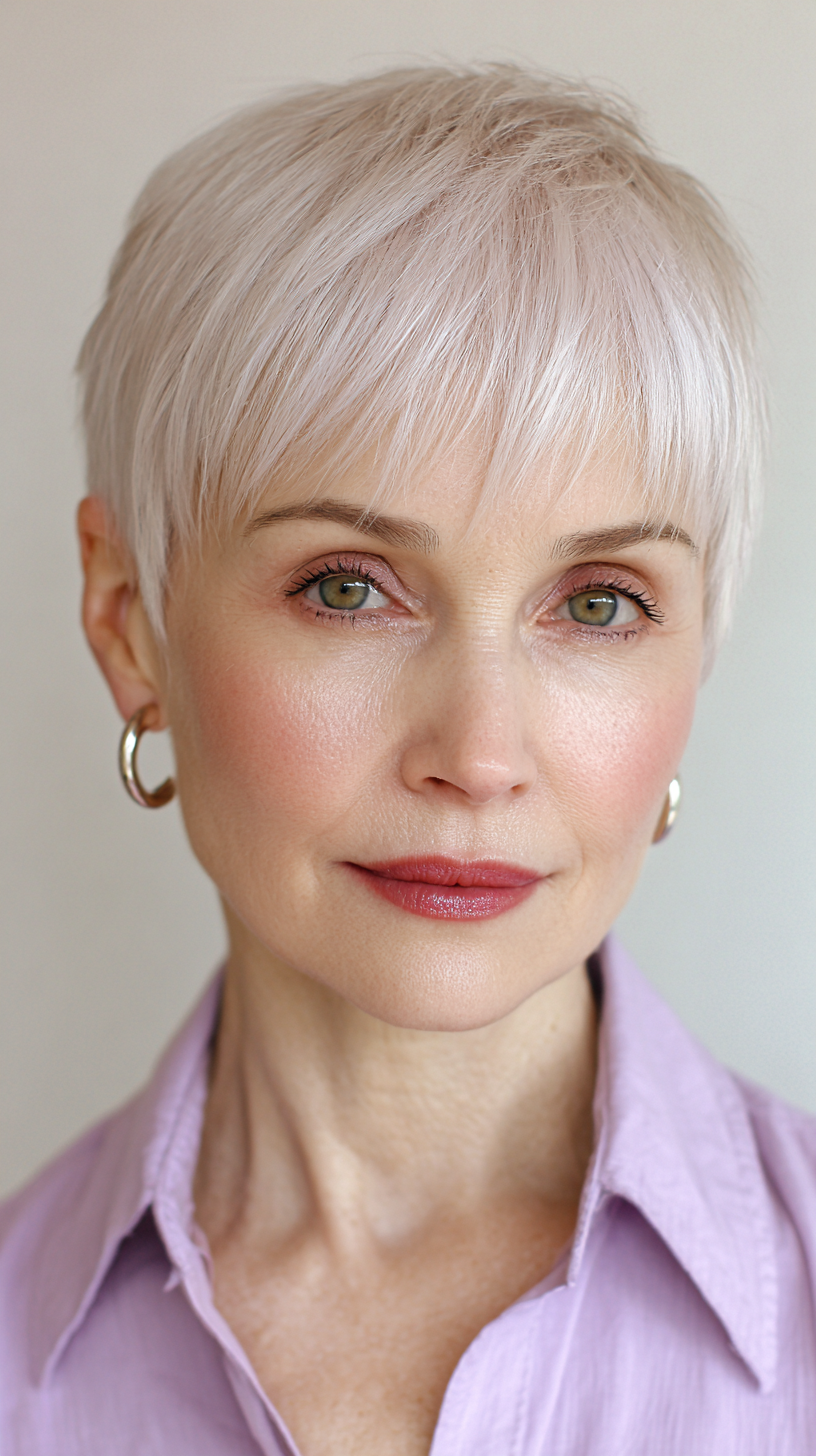 Chic Textured Short Pixie with Light Blonde Highlights