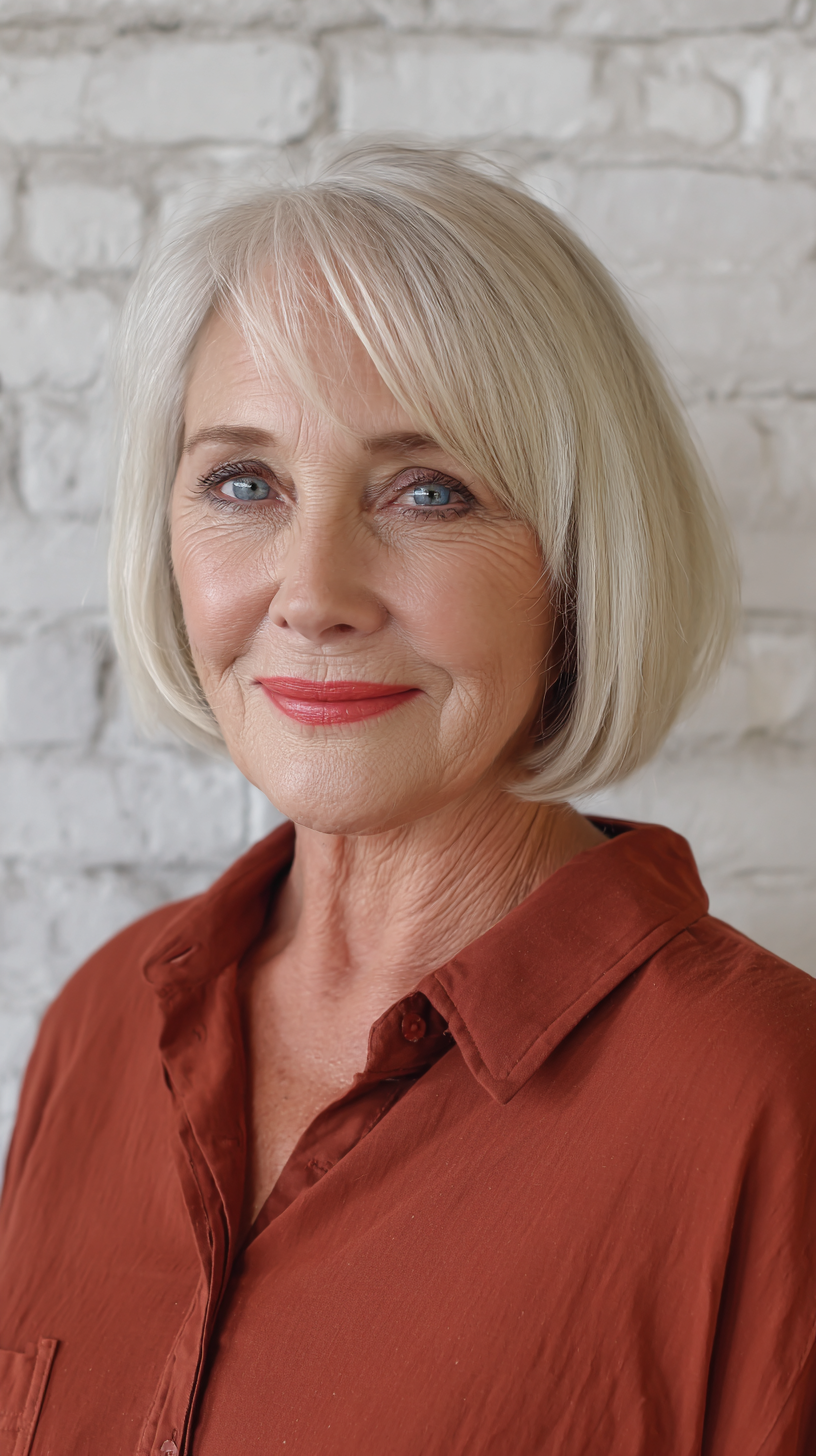 Elegant Layered Bob with Subtle Side Bangs