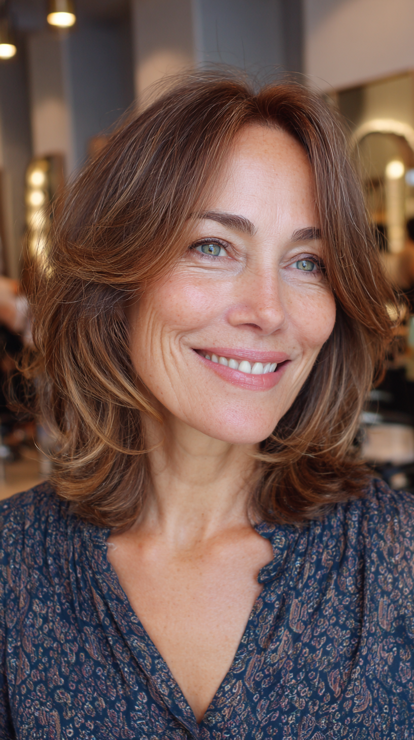 Graceful Feathered Lob with Soft Highlights