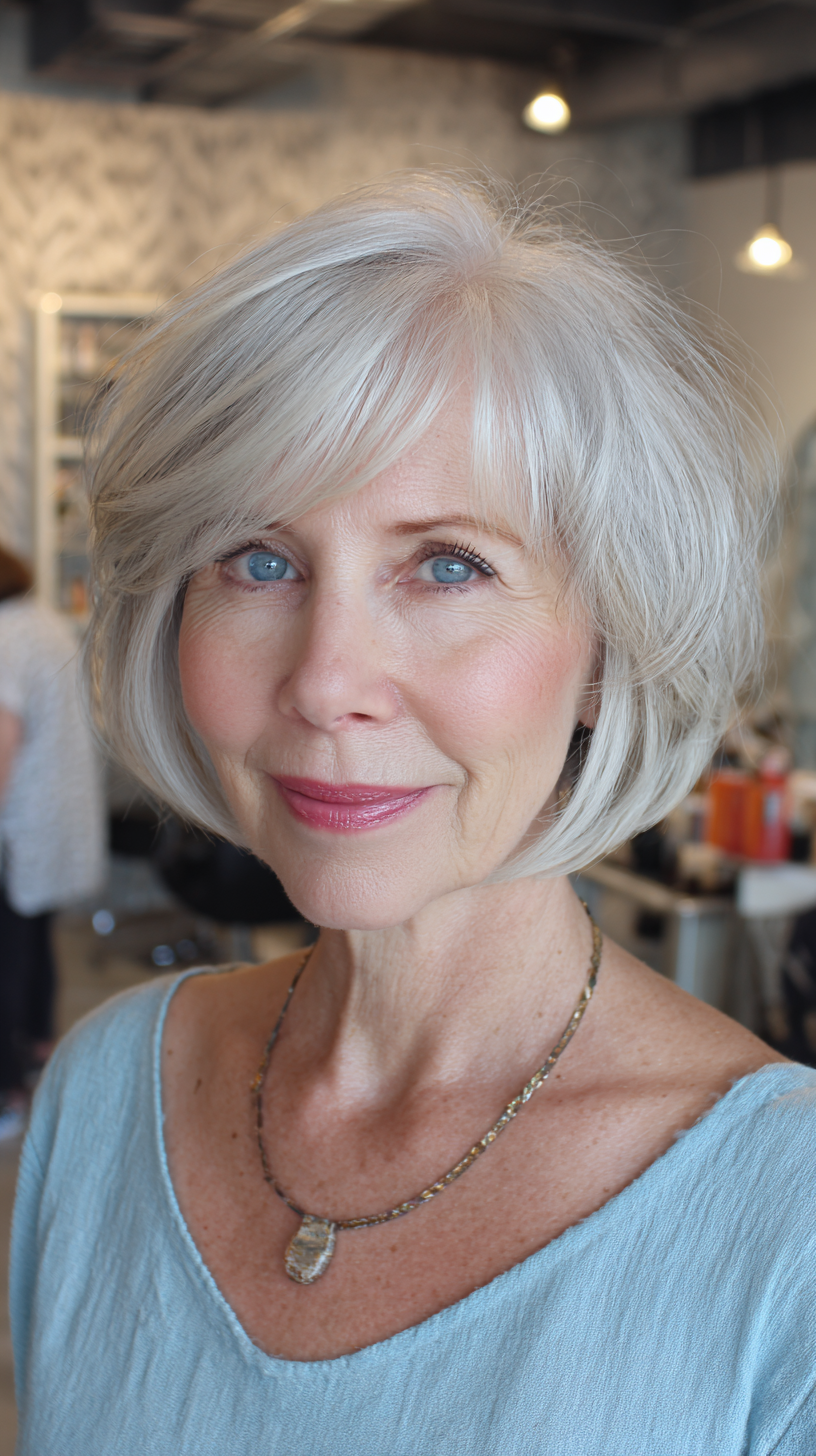Modern Feathered Bob with Subtle Volume