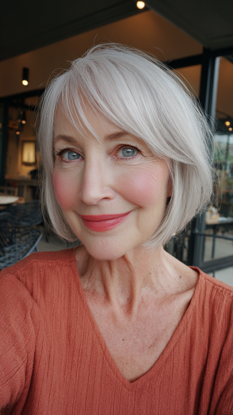 Soft Feathered Bob with Gentle Bangs