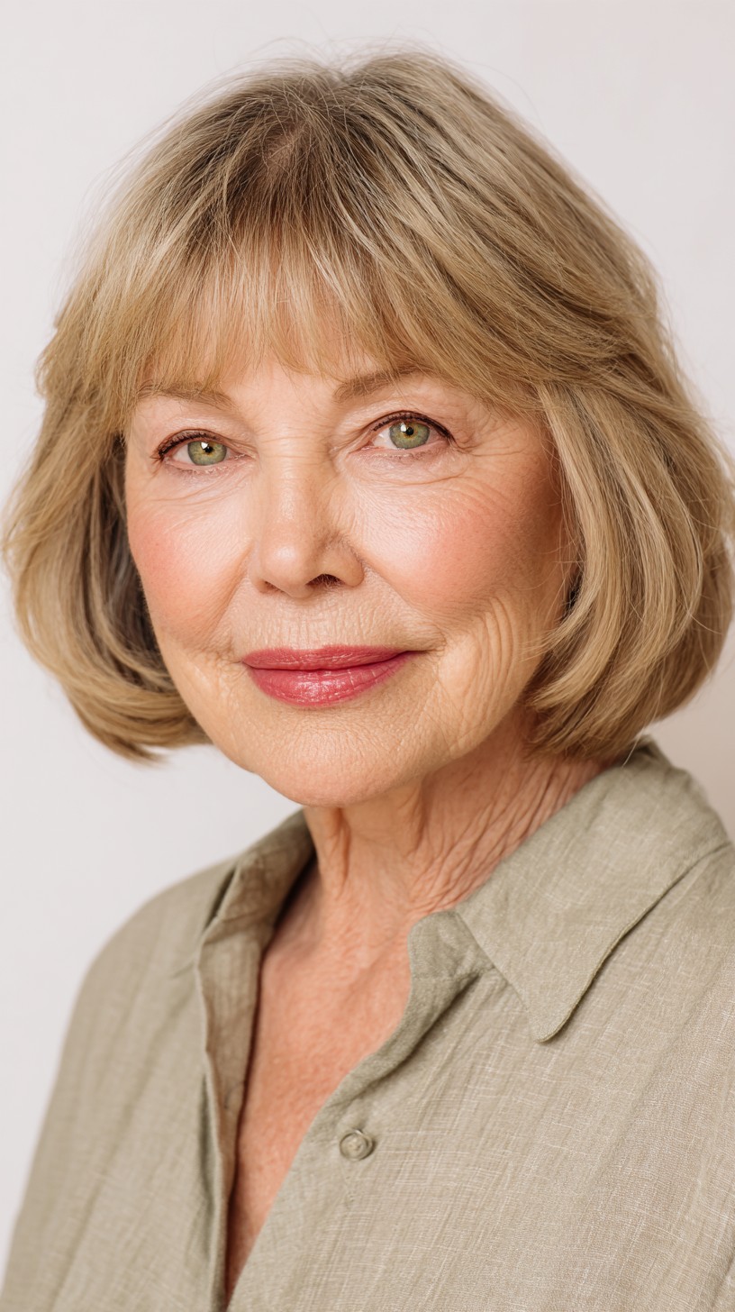 Soft Layered Bob with Face-Framing Bangs