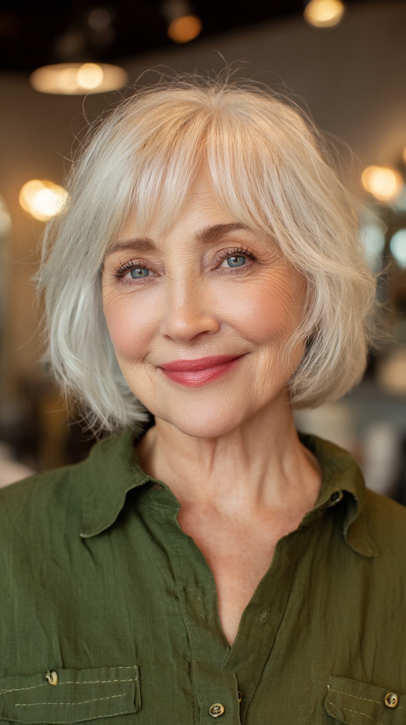 Soft Textured Bob with Subtle Bangs