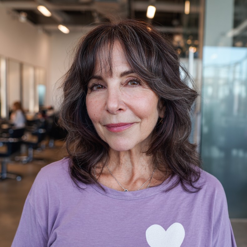 Softly Layered Medium-Length Cut with Gentle Face-Framing Waves