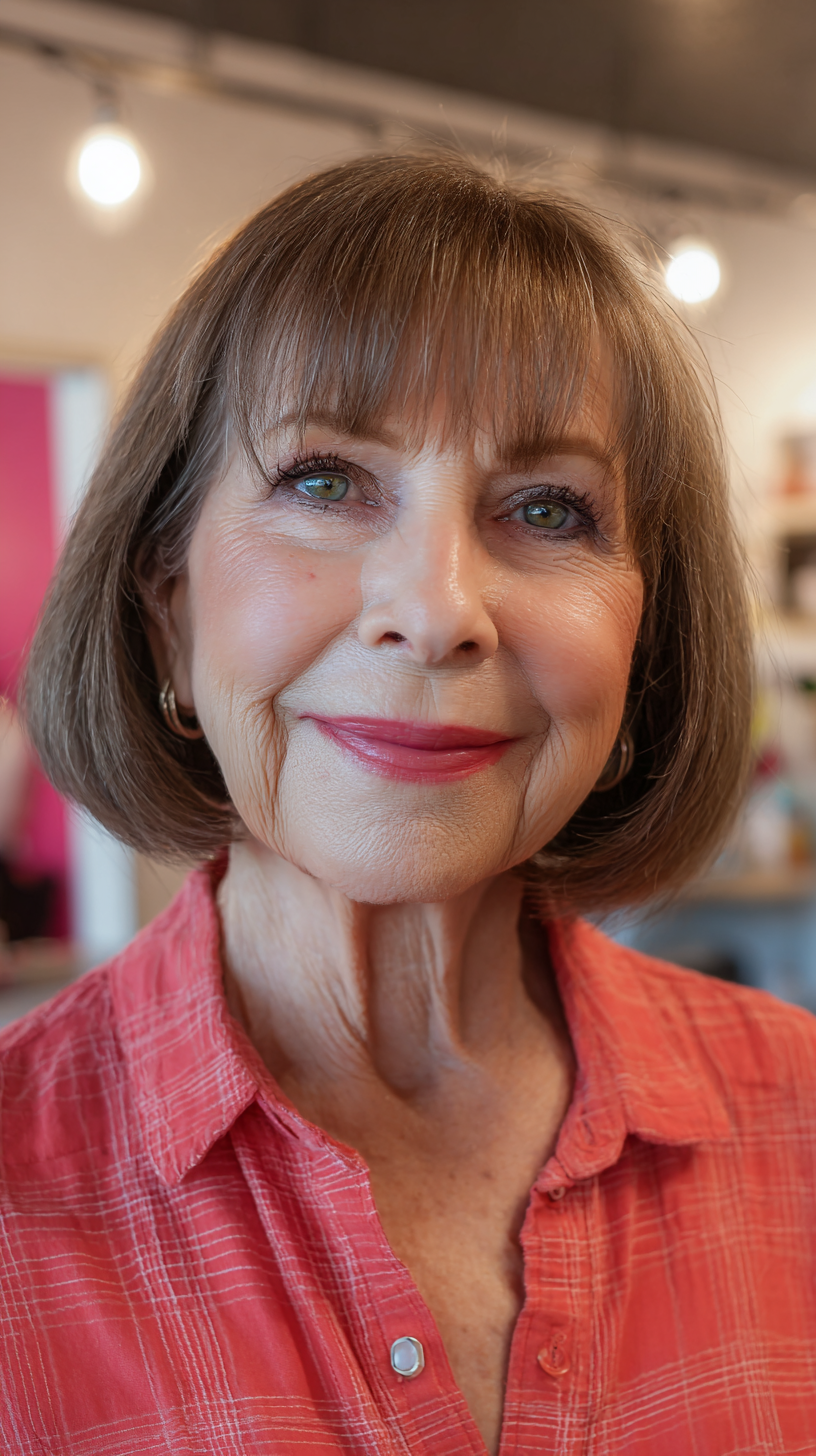 Stylish Rounded Bob with Soft Bangs