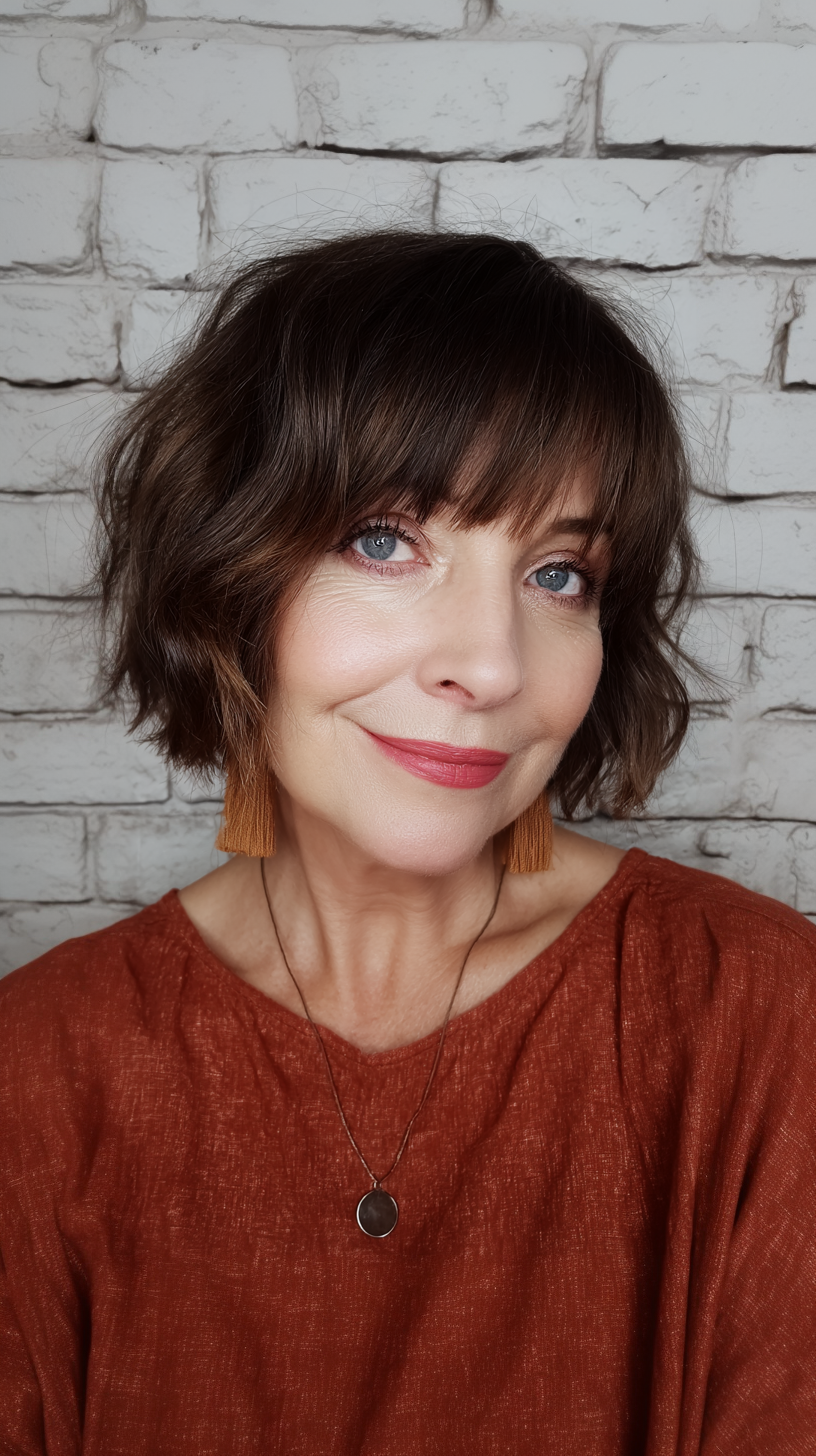 Textured Bob with Soft Bangs