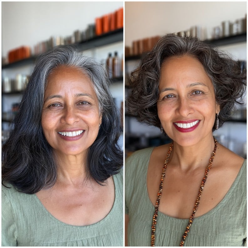 Textured Curly Bob with Defined Layers
