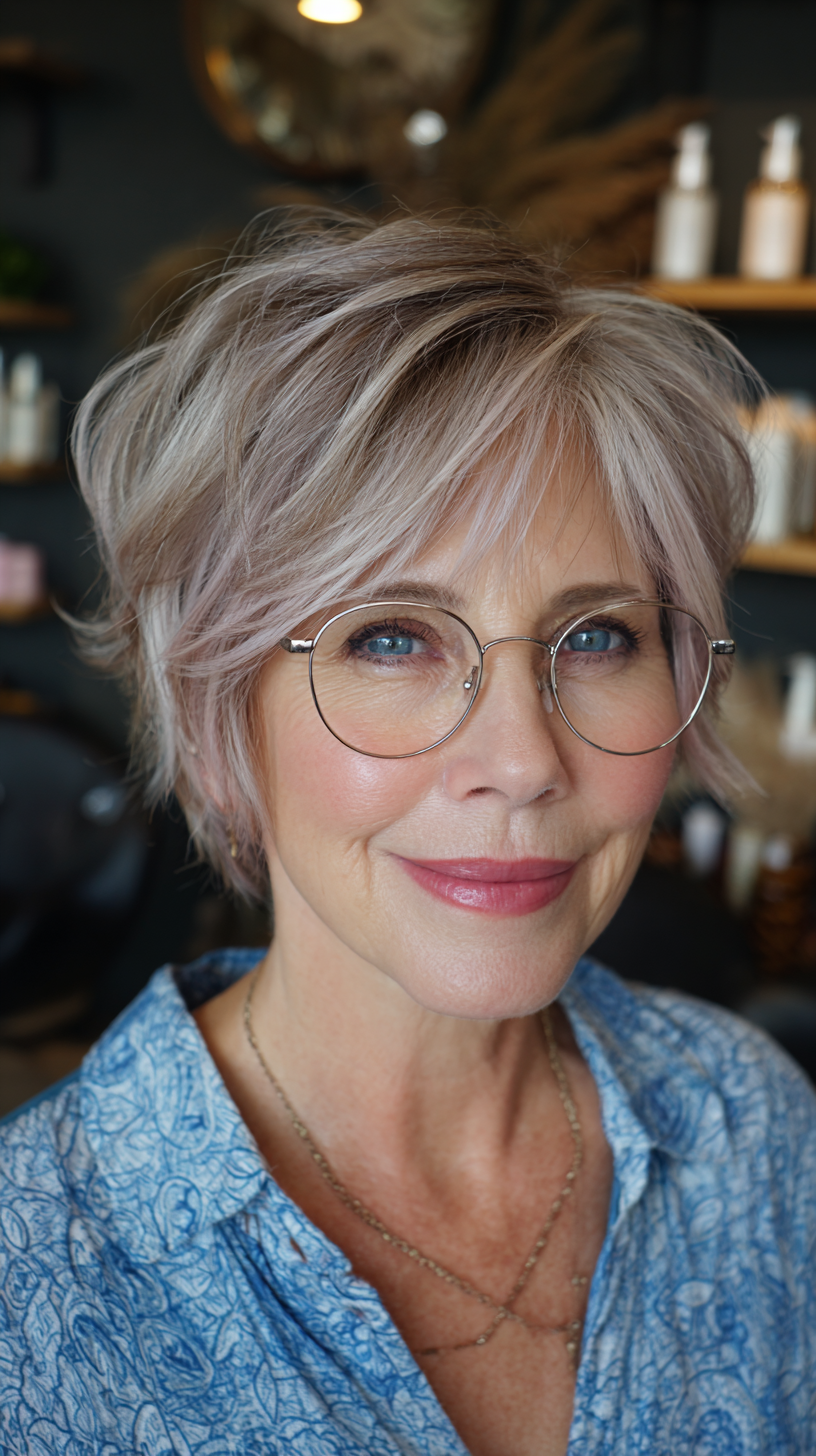 Trendy Textured Pixie with Soft Pastel Highlights