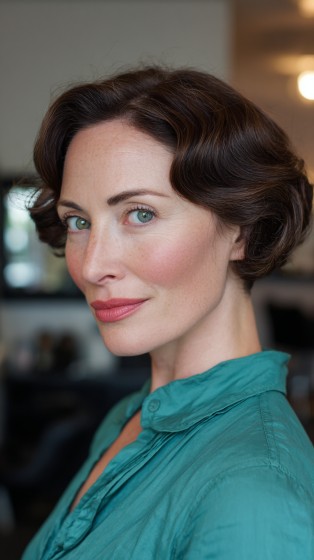 Charming Vintage-Inspired Soft Waves with Defined Curls