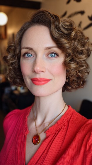 Charming Soft Curly Bob with Defined Curls