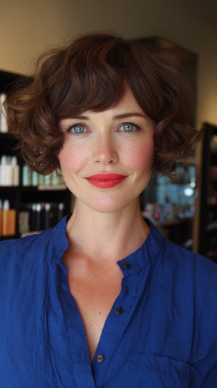 Charming Vintage-Inspired Soft Curls with Volume
