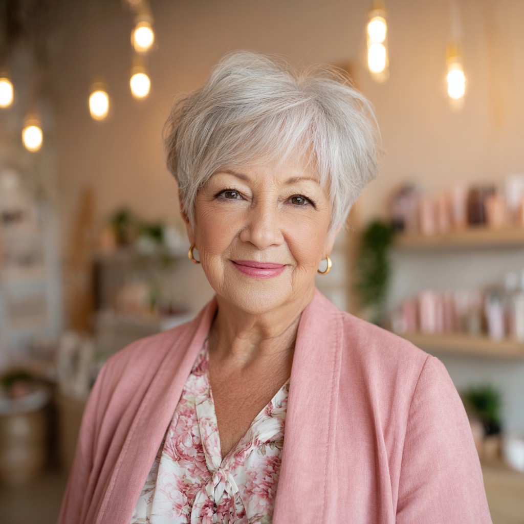 Chic Feathered Short Crop with Soft Texture